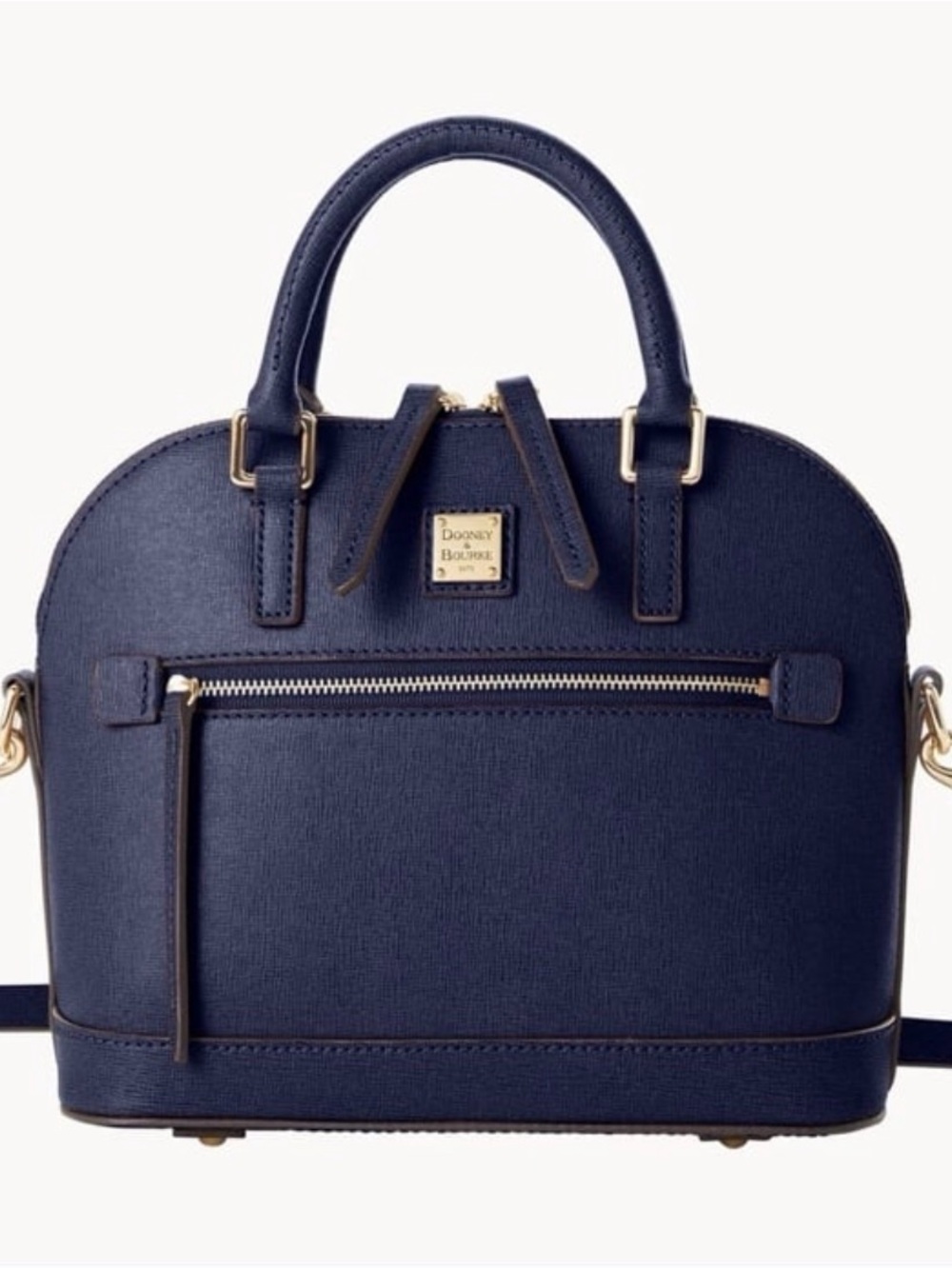 Dooney & Bourke Navy Blue Leather Satchel Handbag